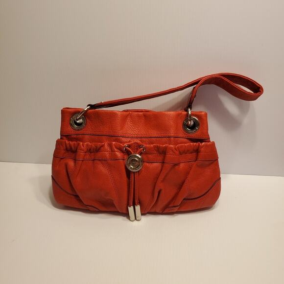 B. Makowsky Red leather Satchel Purse Bag - Picture 5 of 8